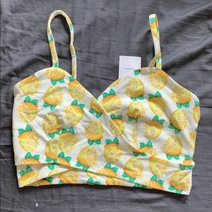 NWT Lemon print bra top (Size M)